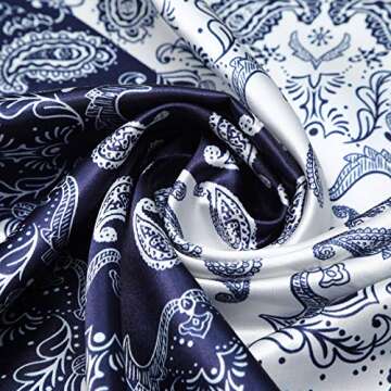 AWAYTR 4PCS Satin Large Square Scarves for Women