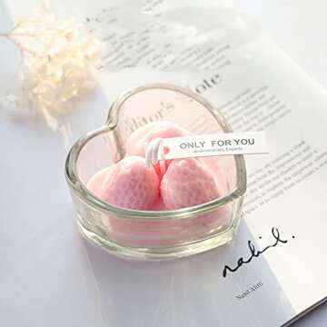 Strawberry Cake Aroma Candle Heart-Shaped Soy Wax Gift