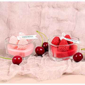 Strawberry Cake Aroma Candle Heart-Shaped Soy Wax Gift