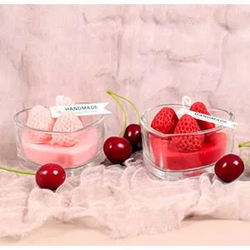 Strawberry Cake Aroma Candle Heart-Shaped Soy Wax Gift
