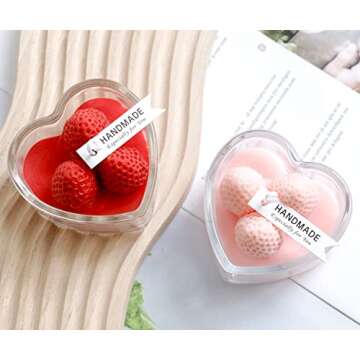 Strawberry Cake Aroma Candle Heart-Shaped Soy Wax Gift
