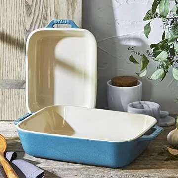 Staub Ceramic Rectangular Baking Dish Set for Casseroles