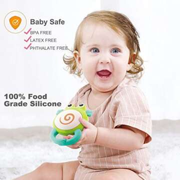 Yiosion Baby Rattles Toys Set, Infant Grab N Shake Rattle, Sensory Teether, Development Learning Mus...