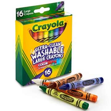 Crayola Ultra Clean Washable Crayons, Large Crayons for Toddlers, 16 Count, Gifts for Kids