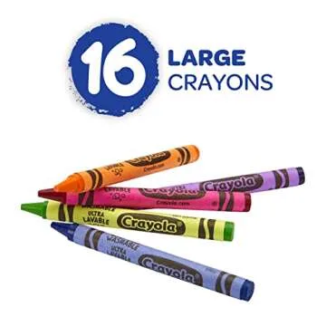 Crayola Ultra Clean Washable Crayons, Large Crayons for Toddlers, 16 Count, Gifts for Kids