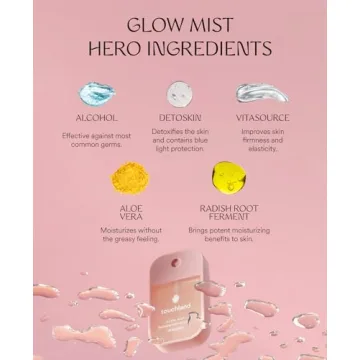 Touchland Glow Mist + Gentle Mist + White Mist Case for Touchland Mist 1FL OZ, Scented and Stylish Hydrating Hand Sanitizer Spray Bundle, Travel Size Friendly