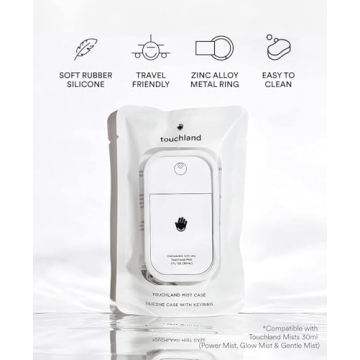 Touchland Glow Mist + Gentle Mist + White Mist Case for Touchland Mist 1FL OZ, Scented and Stylish Hydrating Hand Sanitizer Spray Bundle, Travel Size Friendly