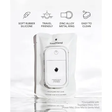 Touchland Glow Mist + Gentle Mist + White Mist Case for Touchland Mist 1FL OZ, Scented and Stylish Hydrating Hand Sanitizer Spray Bundle, Travel Size Friendly