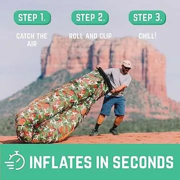 Chillbo Shwaggins Inflatable Couch – Cool Inflatable Chair Easy Setup is Ideal for Hiking Gear, Beach Chair and Music Festivals or Dad Gifts