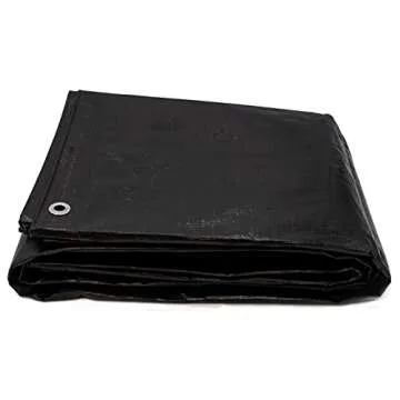Heavy Duty 10x30 Ft Black Tarp for All Outdoor Needs