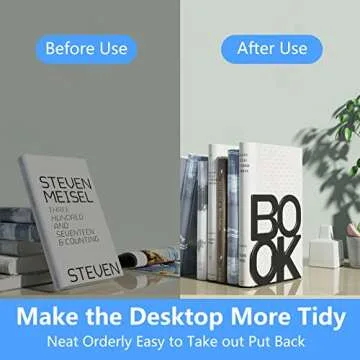 Heavy Duty Bookends for Home and Office Organization