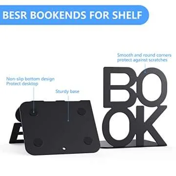 Heavy Duty Bookends for Home and Office Organization