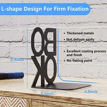 Heavy Duty Bookends for Home and Office Organization