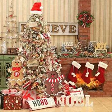 12 Pieces Gingerbread Man Ornaments, Gingerbread Christmas Ornaments Hanging Charms Clay Figurine Ornaments for Christmas Tree Pendant Christmas Decoration for Party Decor