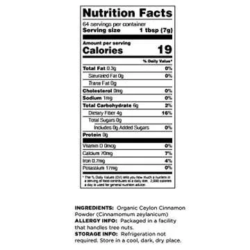 Terrasoul Superfoods Organic Ceylon Cinnamon Powder, 16 Oz - Lab-Tested for Authenticity | Premium Quality and Flavor…