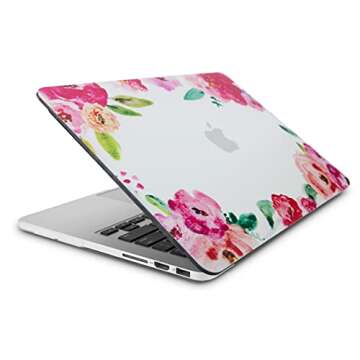 KECC Compatible with MacBook Pro 13 inch Case 2024-2016 with Touch Bar M2 A2338 M1 A2289 A2251 A2159 A1989 A1706 A1708 Plastic Hard Shell (Flower 6)