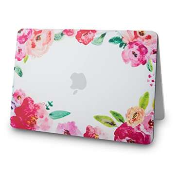 KECC Compatible with MacBook Pro 13 inch Case 2024-2016 with Touch Bar M2 A2338 M1 A2289 A2251 A2159 A1989 A1706 A1708 Plastic Hard Shell (Flower 6)