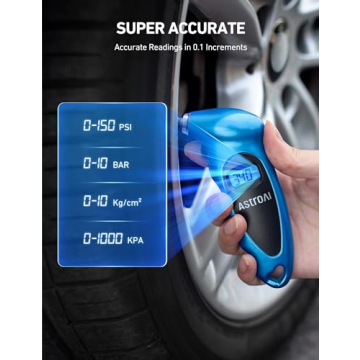 AstroAI Digital Tire Gauge 0-150PSI for Cars & Bikes