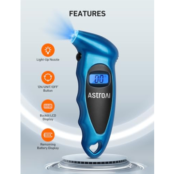AstroAI Digital Tire Gauge 0-150PSI for Cars & Bikes