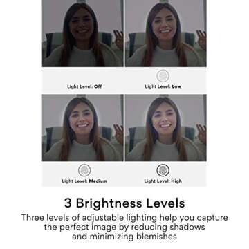 MEE audio CL8A 1080p HD Webcam with Ring Light, Microphone, Autofocus, Low Light Correction, 360° Rotation; USB Streaming Web Camera for Video Calling via Zoom/Skype on Computer PC Mac Laptop Desktop