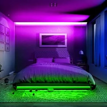 phopollo LED Strip Lights 32.8ft, Color Changing LED Lights for Bedroom, Kitchen, Cabinet Decoration, with 12V Power Supply and 44-Key Remote