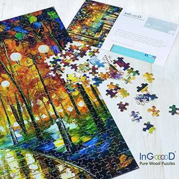 Ingooood Rainy Night Walk Wooden Puzzle 1000 Pieces