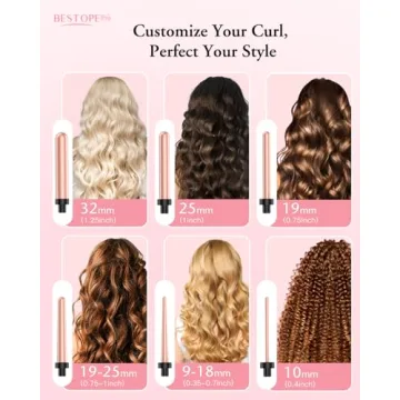BESTOPE PRO 6 in 1 Curling Wand Set for Versatile Styles