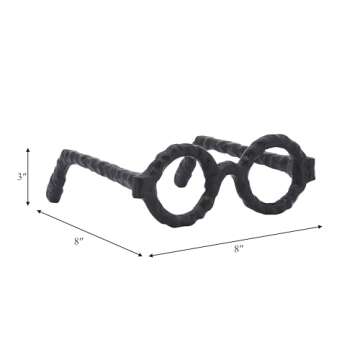 Sagebrook Home Black Metal Glasses Sculpture for Unique Decor