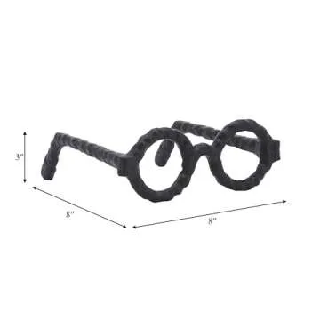 Sagebrook Home Black Metal Glasses Sculpture for Unique Decor