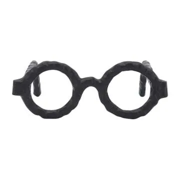 Sagebrook Home Black Metal Glasses Sculpture for Unique Decor
