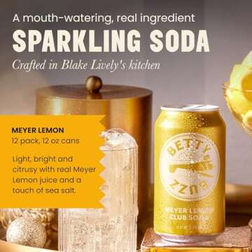 Betty Buzz Oak Smoked Lemonade Sparkling Mocktail by Blake Lively (12 pack Cans) - Natural Flavors & Sweeteners, Only Clean Ingredients