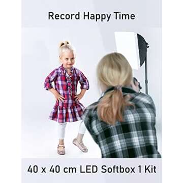 Softbox 450W Photography Lighting Kit 40x40cm Continuous Lighting System with E27 Socket 50W 5400K B...