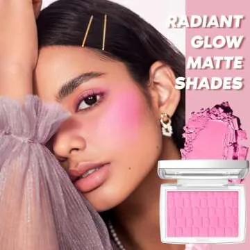 LYBHDAFA Pink Blush Powder Blush for Cheeks with Brush, Matte Blush Palette Blush Powder Face Blusher, Natural Blendable Formula Silky Lightweight Makeup Blush Rubores de Maquillaje, 001#