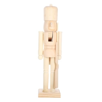 Ciieeo Puppet King Soldier Educational Craft Toys Wooden Unfinished Nutcracker Figurine DIY Nutcrack...