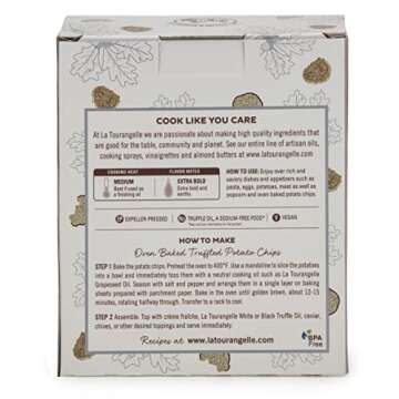 La Tourangelle White Truffle Oil & Black Truffle Oil Set, Complex Gourmet Earthy Flavor for Drizzling over Pasta, Popcorn, Vegetables, Potatoes, Soup and More, Gift Box, 8.45 Fl Oz each (Set of 2)