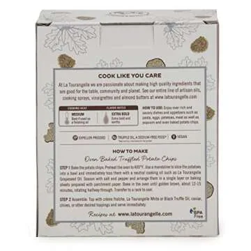 La Tourangelle White Truffle Oil & Black Truffle Oil Set, Complex Gourmet Earthy Flavor for Drizzling over Pasta, Popcorn, Vegetables, Potatoes, Soup and More, Gift Box, 8.45 Fl Oz each (Set of 2)