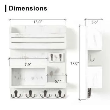 Mutsault Rustic Wood Key Holder with Hooks for Home
