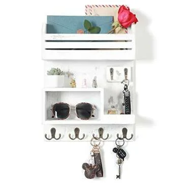 Mutsault Rustic Wood Key Holder with Hooks for Home