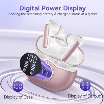 Stylish Wireless Earbuds with LED Display and 50H Playtime