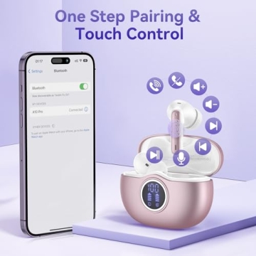 Stylish Wireless Earbuds with LED Display and 50H Playtime