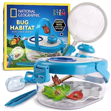 NATIONAL GEOGRAPHIC Bug Catcher Kit for Kids - Insect Habitat with Magnifier, Bug Catcher, Tweezers ...