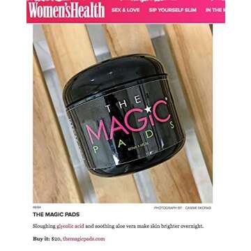 The Magic Pads - 2% Glycolic Acid Skin Cleansing Wipes, 60 Count, Natural Ingredients, Anti-Aging Resurfacing, Diminishes Blemishes and Scarring