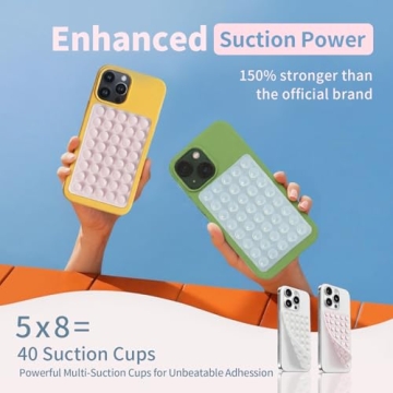 (2 Pack) Silicone Suction Cup Phone Case Mount with Higher Suction Power for Cell Phone