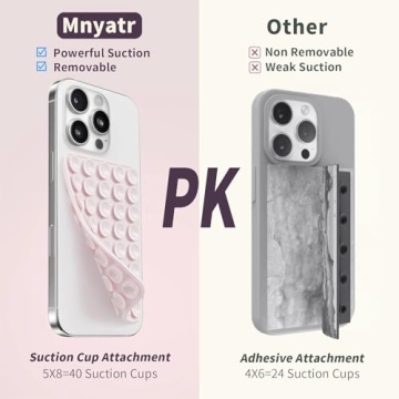 Mnyatr Silicone Suction Cup Phone Case Mount 2 Pack