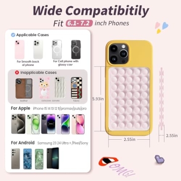 Mnyatr Silicone Suction Cup Phone Case Mount 2 Pack