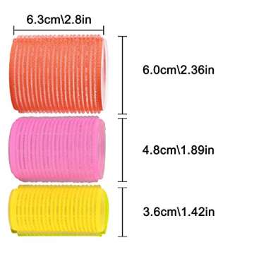 Self Grip Hair Rollers Set Jumbo Size Hair Curlers Salon Hair Dressing Curlers 3 Sizes of Self Holdi...