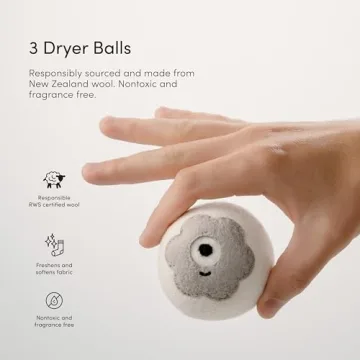 Dirty Labs | 100% New Zealand Wool Enzyme Buddies Dryer Balls | 3 Balls | Shorten Drying Time | Reduce Static & Wrinkles | Dryer Sheet & Fabric Softener Alternative