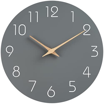 Mosewa Wall Clock Silent Non Ticking Decorative for Kitchen Bedroom Bathroom Office Living Room Batt...