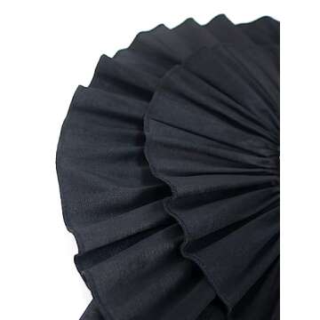 ONTINVA Stylish Women Black Bodycon Midi Skirt with Big Flower Sequins High Waist Fitted Skirts Party Club (Black,M,Medium)