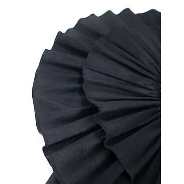 ONTINVA Stylish Women Black Bodycon Midi Skirt with Big Flower Sequins High Waist Fitted Skirts Party Club (Black,M,Medium)